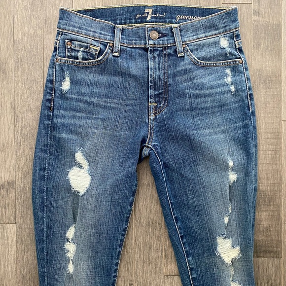 7 For All Mankind Gwenevere High Rise Skinny Jeans - Picture 2 of 9